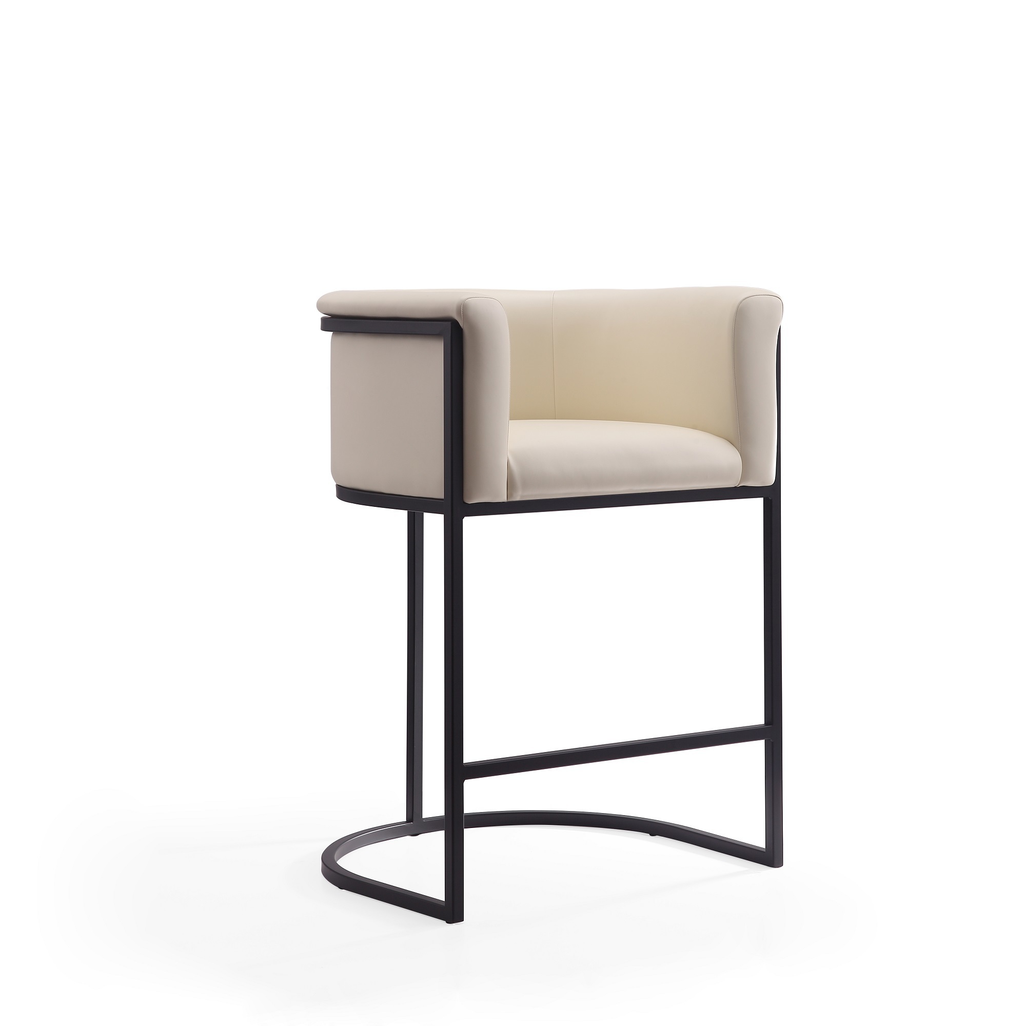 Manhattan Comfort, Cosmopolitan 33.8in. Cream and Black Metal Stool, Primary Color Cream, Included (qty.) 1 Model# CS008